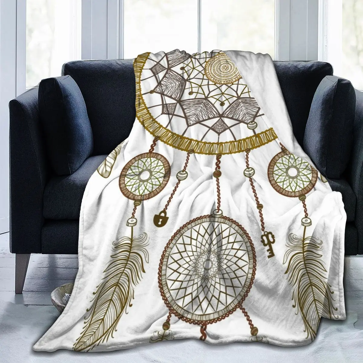 

Colorful Dreamcatcher Hippie Bohemian Super Soft Fleece Throw Blanket Dropship New 3D Printing Flannel Lightweight Wholesale