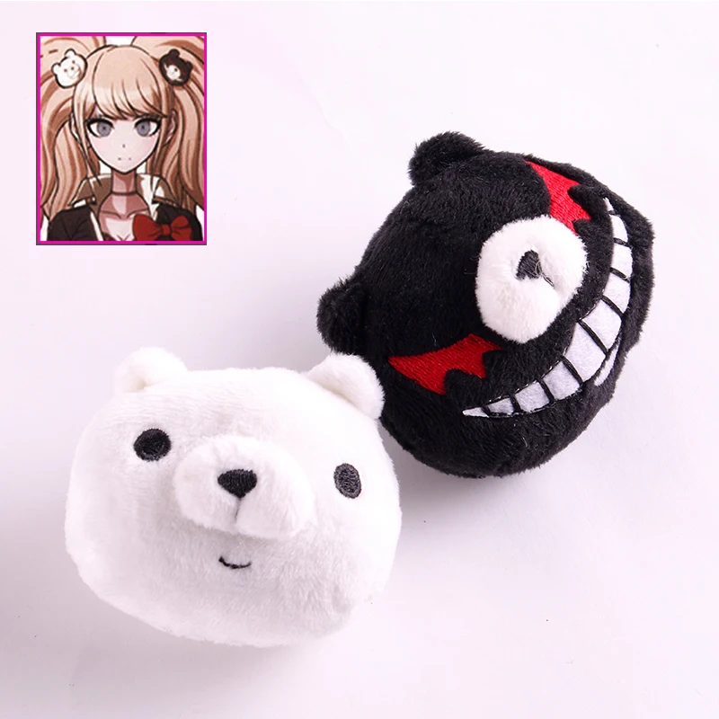 Anime Danganronpa Hair Clip Plush Toys Hairpin Props Enoshima Junko monokuma Bear girl kawaii Cosplay Headwear