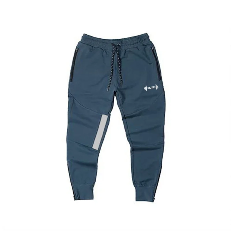 navy blue YEMEKE новейшие мужские тренировочные брюки мужские тренажерные залы Фитнес Спортивные штаны упражнения для брюк мужские повседневные хлопковые узкие брюки - Цвет: navy blue