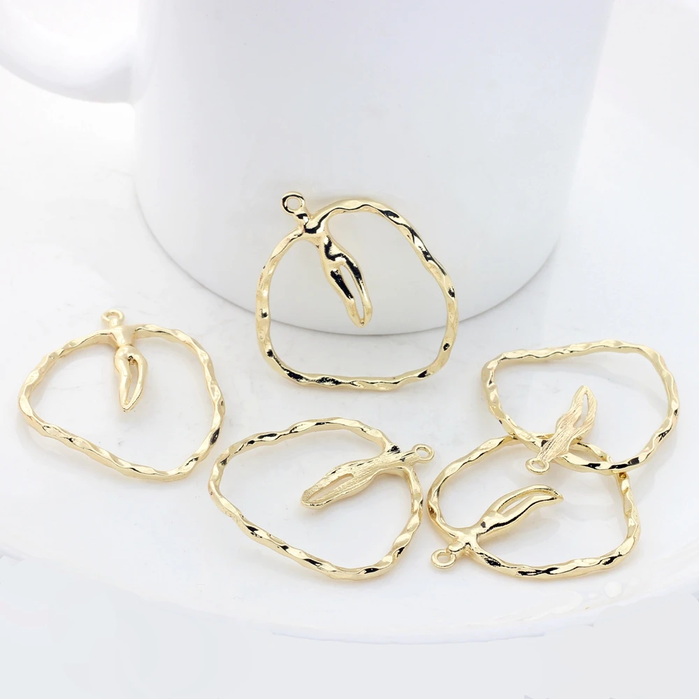 

6pcs/lot Zinc Alloy Golden Exaggerated Geometric Connector Charms For DIY Drop Earrings Jewelry Making Accessories