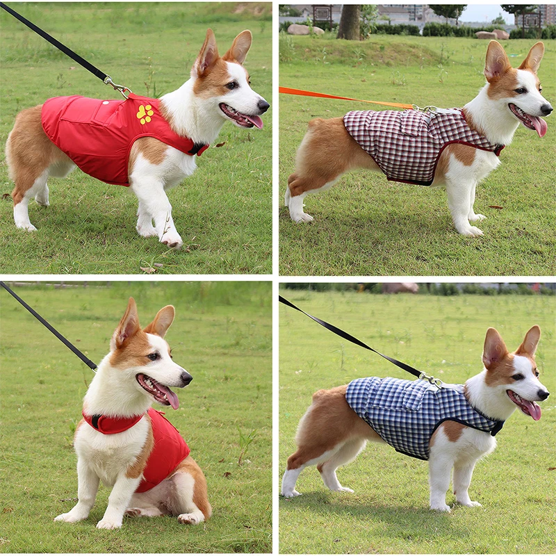 

New Autumn and Winter Pet Clothes Dog Clothes Large Dog Clothing Double-Sided Wearable Warm Dog Quilted Cotton Cloth