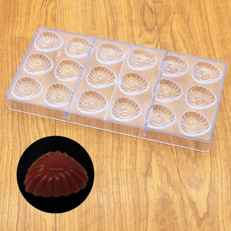 

21 HOLE Ocean Shell Shape Hard Chocolate Mold Sea Shell Polycarbonate Food Grade Plastic Clear Ice Jelly Candy Mould DIY