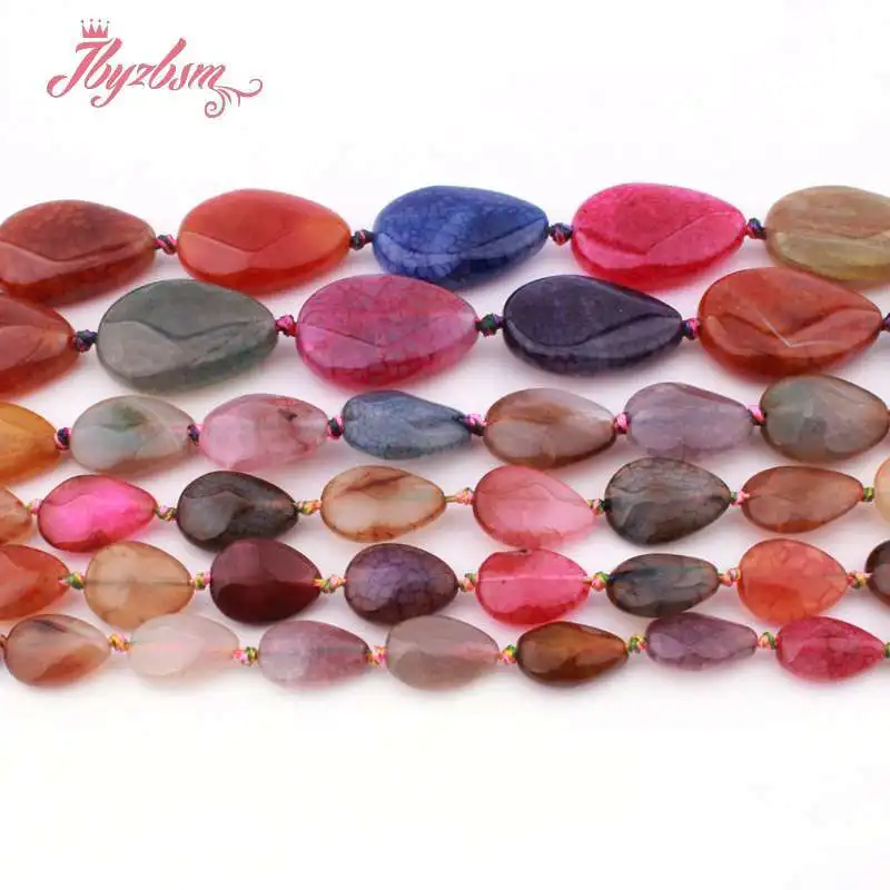 Натуральный разноцветные Агаты трещины граненного незакреплённые бусины 22x3 0/15x20