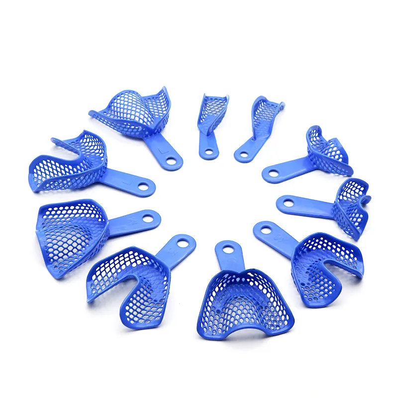 

Dental Impression Trays Set Perforated Stainless Steel Plastic Metal