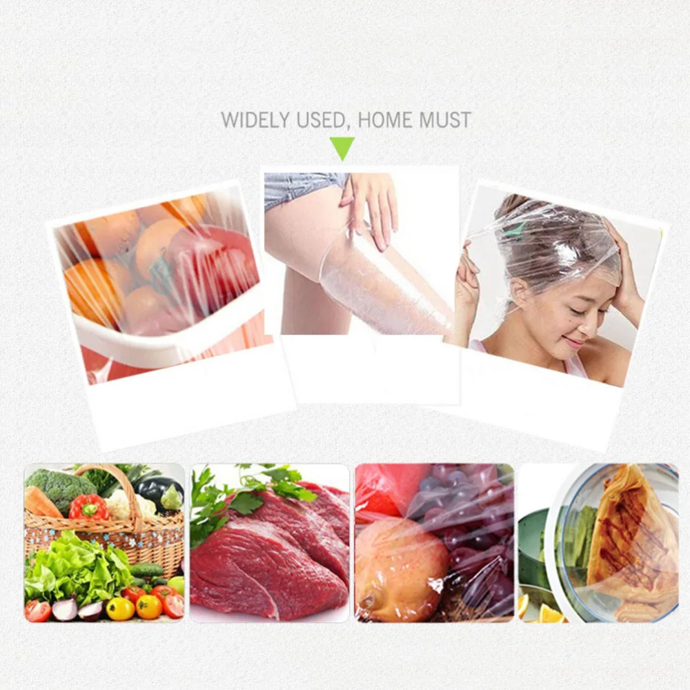 

1 Roll Household Disposable Wrap Food Cling Film Packaging Film Fresh Keeping Bag Food Fruit Vegetable Storage B