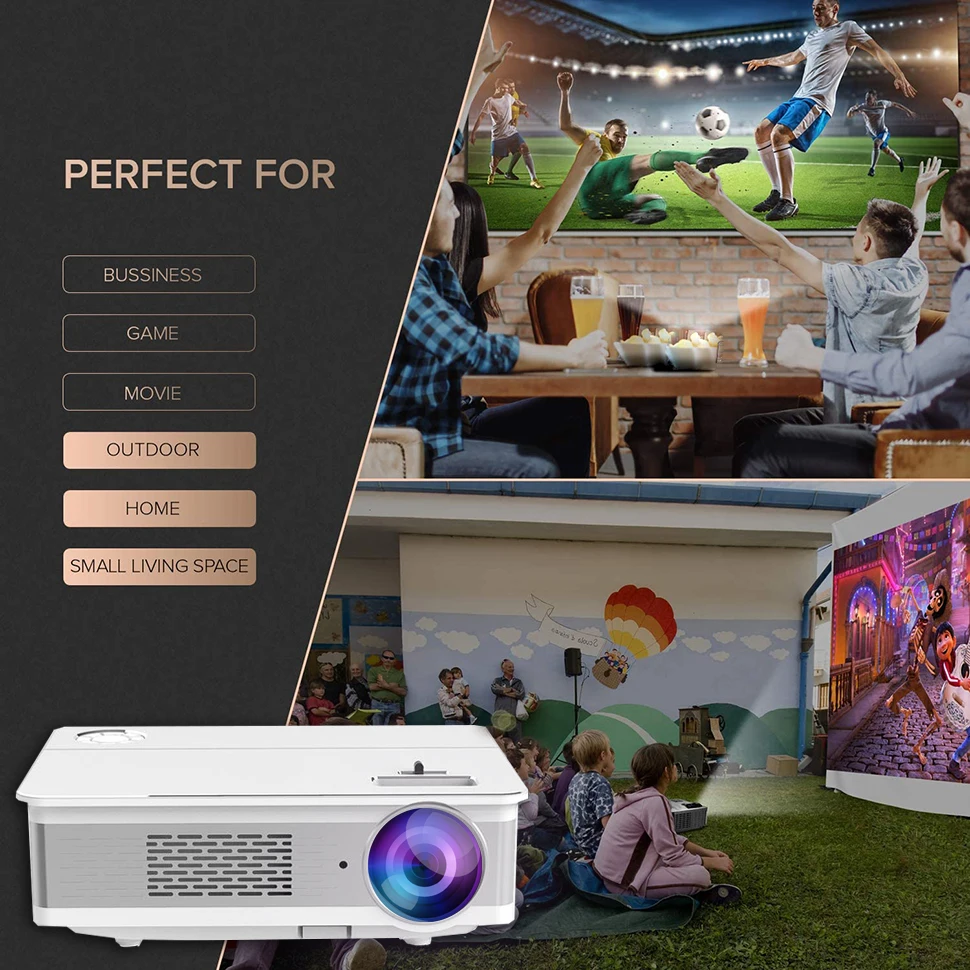 Transcjee 1080P проектор Поддержка 4K для телефона Full HD Домашний кинотеатр Android 3D