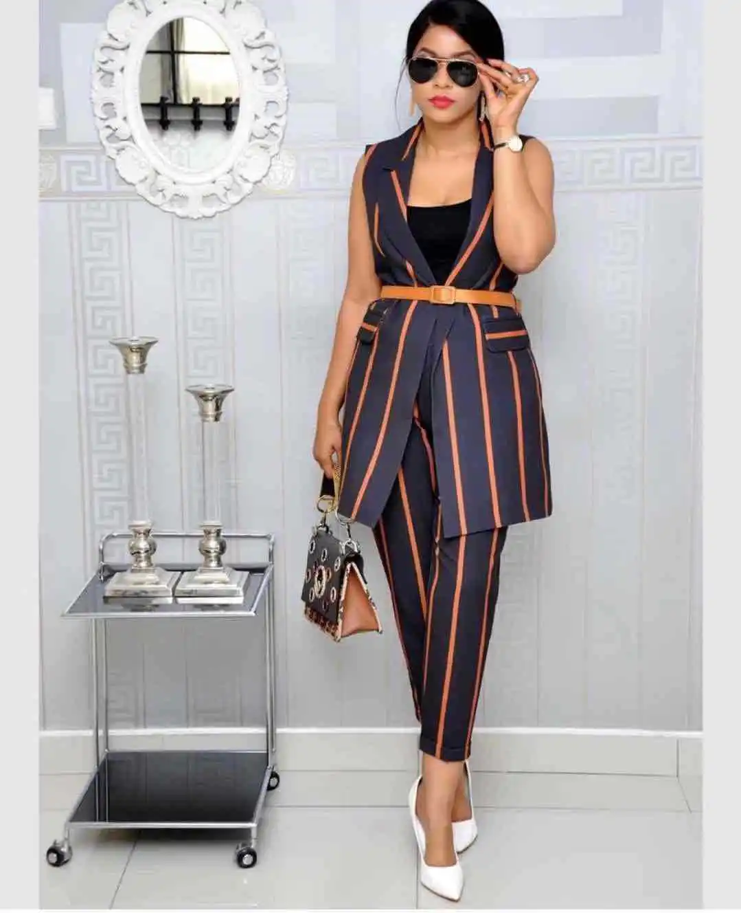 Комплект из 2 предметов африканская одежда Дашики новые модные костюмы (Топы +