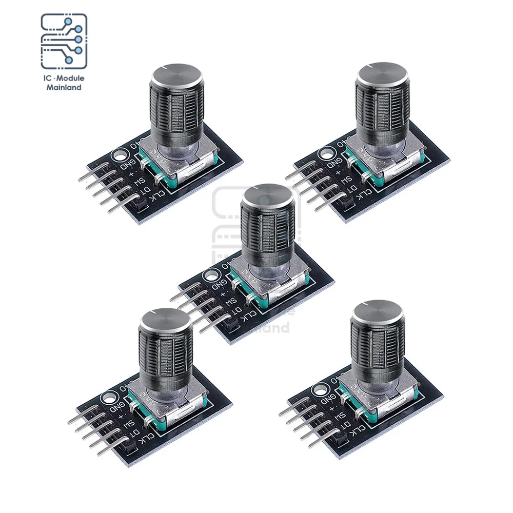 

5PCS/Lot KY-040 Rotary Encoder Brick Sensor Module Potentiometer with 15x17mm Dia. 6mm Shaft D Type Encoder Knob for Arduino