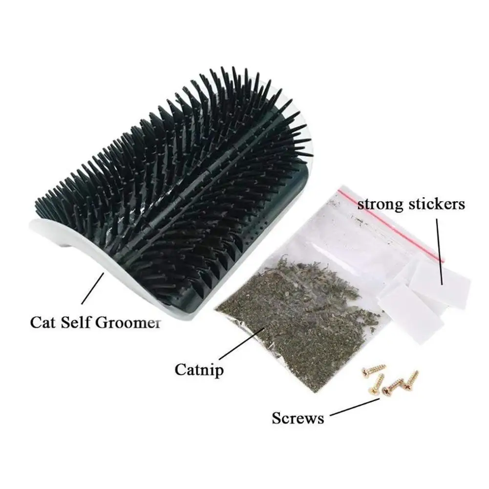 Удобный массажер для кошек угловая Массажная щетка пластиковая фиксированная