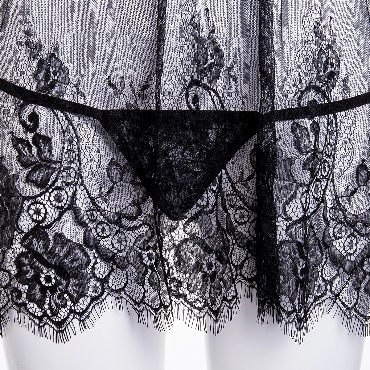 

Deep V-neck Sexy Lingerie Lace See Through Underwear Women Babydoll Temptation Lingerie Hot Erotic Sleepwear G-String Nightwear