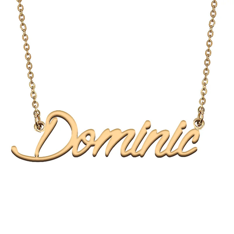 Dominic Custom Name Necklace Customized Pendant Choker Personalized Jewelry Gift for Women Girls Friend Christmas Present