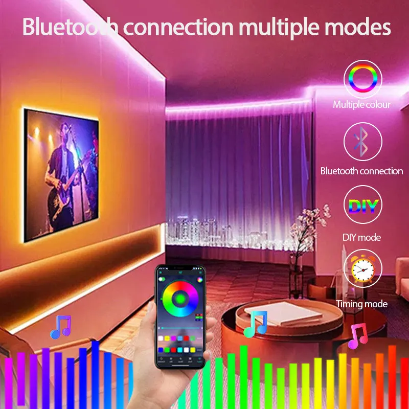 Светодиодная ленсветильник RGB 5050 с поддержкой Bluetooth 10/15/20 м|Светодиодные ленты| |