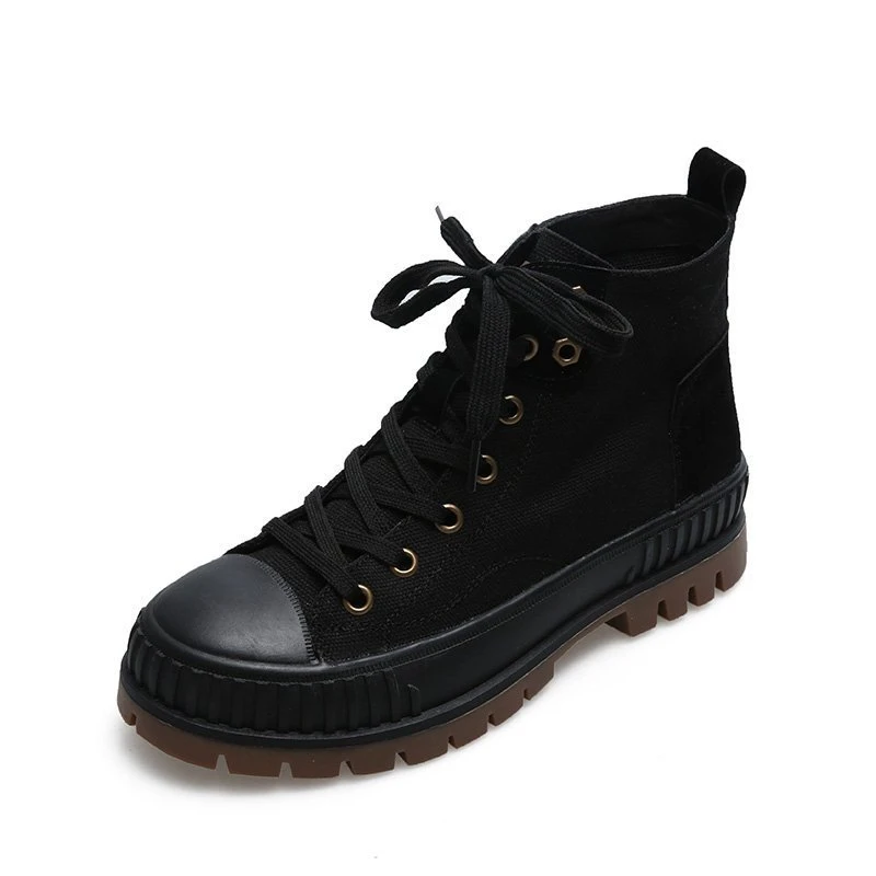 Модная высокая парусиновая обувь Кроссовки на массивной платформе Дизайнерская