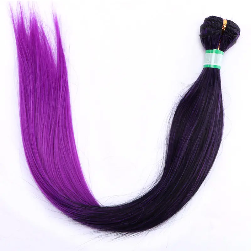 M1B-purple Высокая температура волокна прямые волосы пряди 70 г один кусок мягкие Омбре синтетические волосы для наращивания - Цвет: M1B-purple