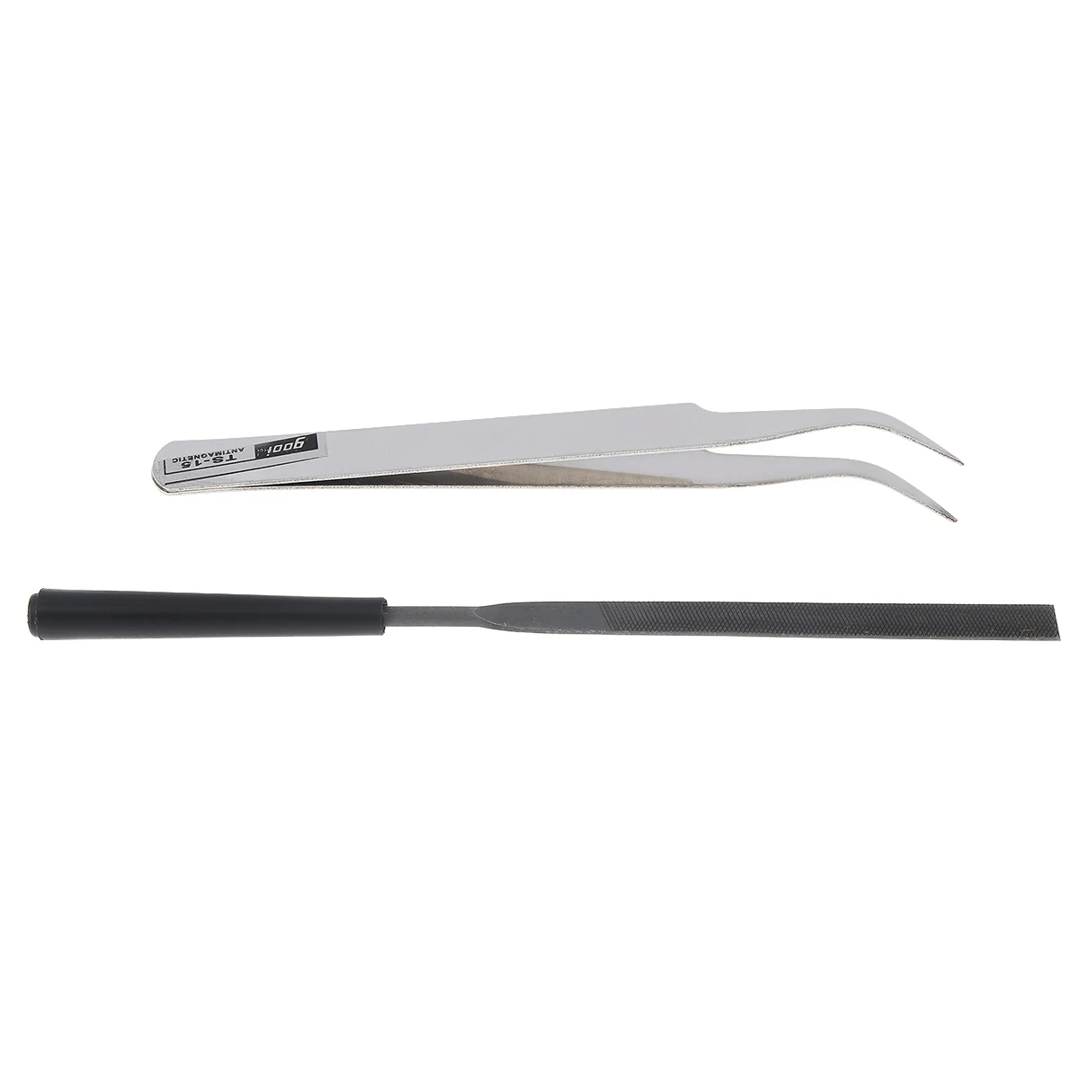 

2pcs 1.0MM Stainless Steel Tweezer Curved Precision Electronic Repair Tool DIY Model Polishing File for Electronics Phone Repair