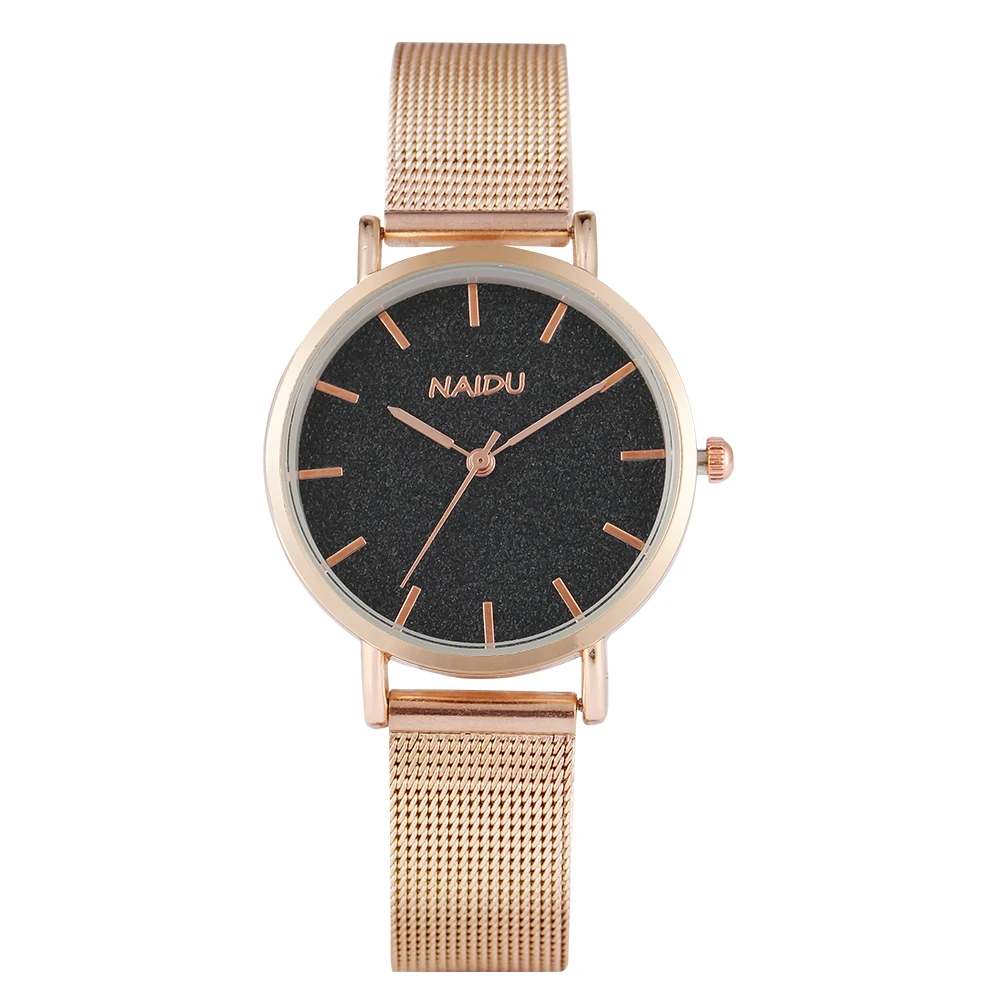 

Women Quartz Watch Rose Gold Mesh Watchband Simple Black/White/Pink Dial Lady Casual Watch Gift For Girl Daughter Reloj Mujer