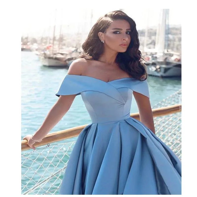 

Elegant Women Evening Dress 2019 Off The Shoulder Floor Length Prom Dresses Formal Long Party Dress Evening Gown