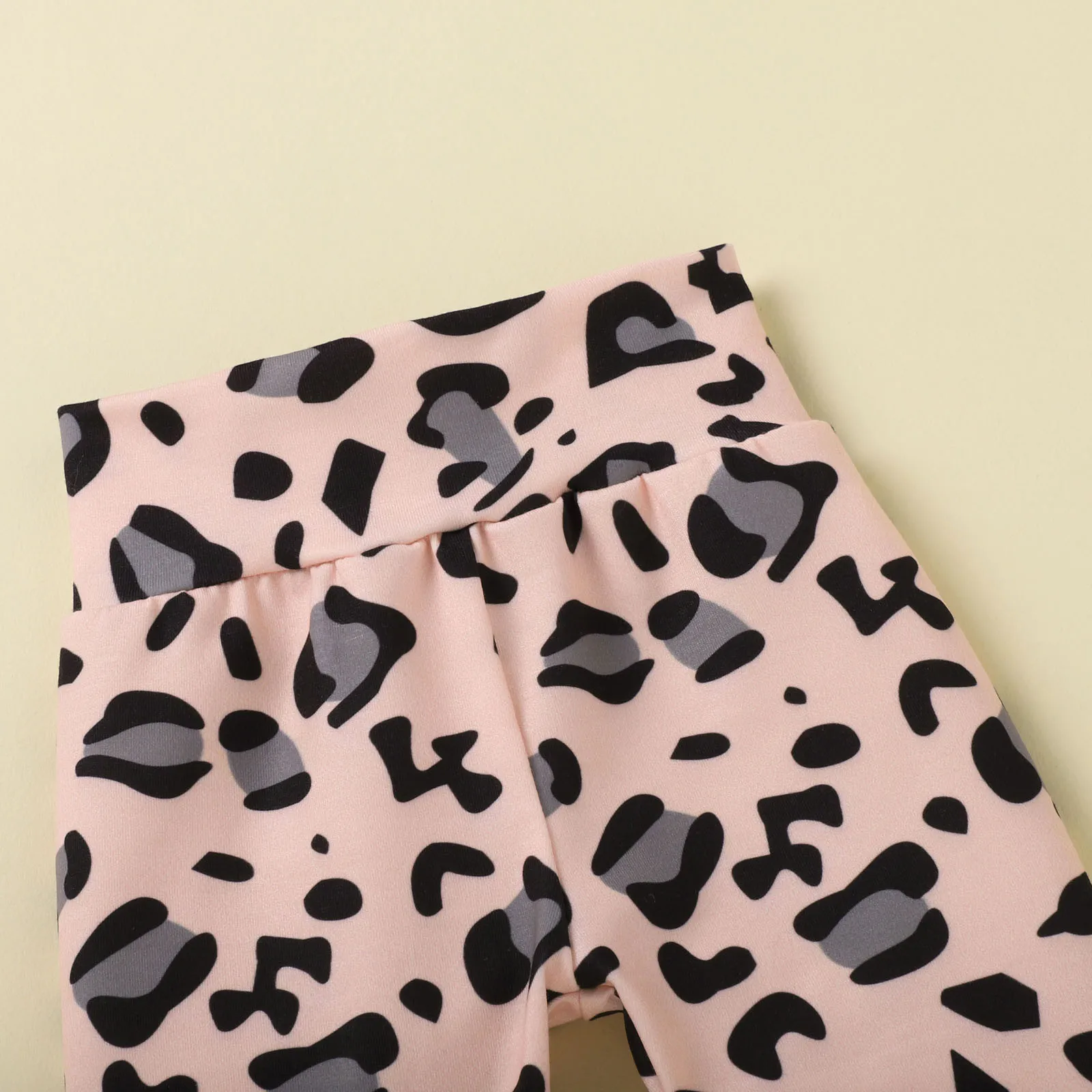 

Baby Girl Clothes Set Newborn Infant Girl Knit Solid Leopard Print Long Sleeve Tops+Pants+Hairband Outfits Ubranka Dla Niemowlat