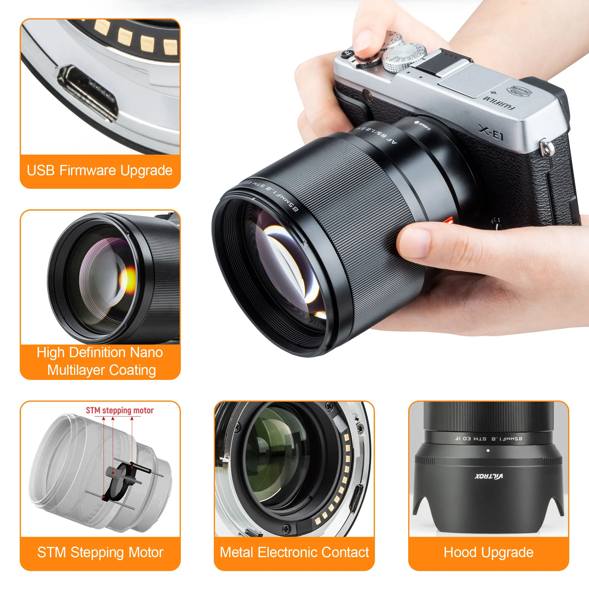 VILTROX 85mm f1.8 Mark II for Fuji XF Mount Lens Auto Portrait Fixed Focus Fujifilm X Camera | Электроника