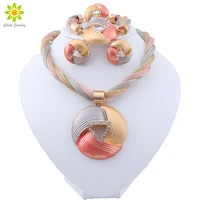 african jewelry charm necklace earrings dubai gold colorjewelry sets for women wedding bridal pendant jewelry set 20 style