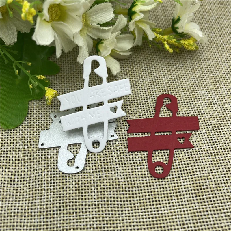 

Safety Pin Frame LaceMetal Cutting die keychain shaker Heart Paper Key Chain Scrapbook Paper Craft Card Punch Art Knife Cutter