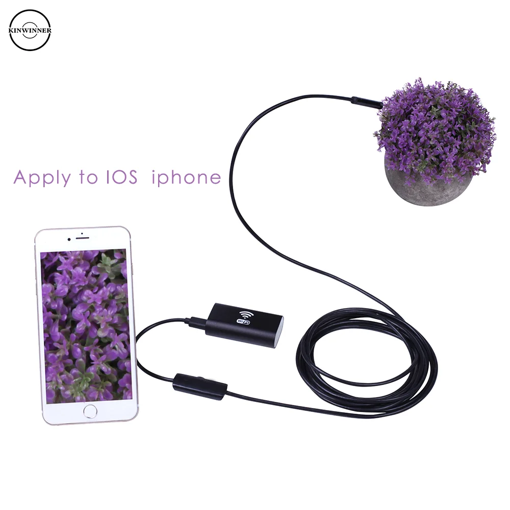 HD Wi-Fi эндоскопическая камера IOS Мини водонепроницаемая для осмотра с мягким