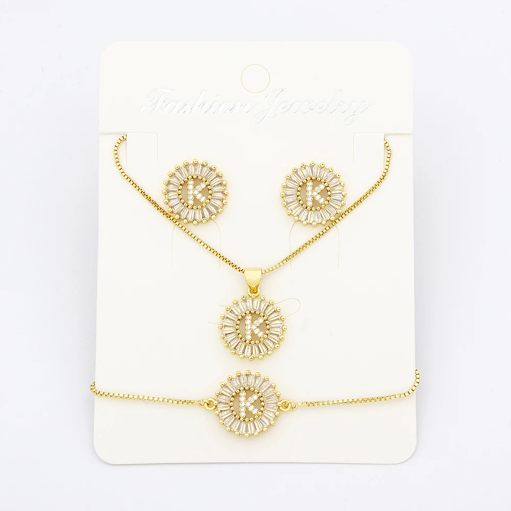 Лидер продаж 26 украшения из букв наборы ожерелье + серьги браслет для женщин с