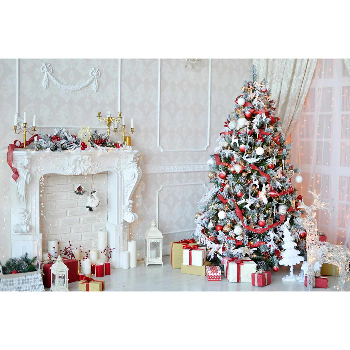 

Christmas Tree Photography Backdrop Photo Studio 3D Background Wall Props 5x3ft (1832)