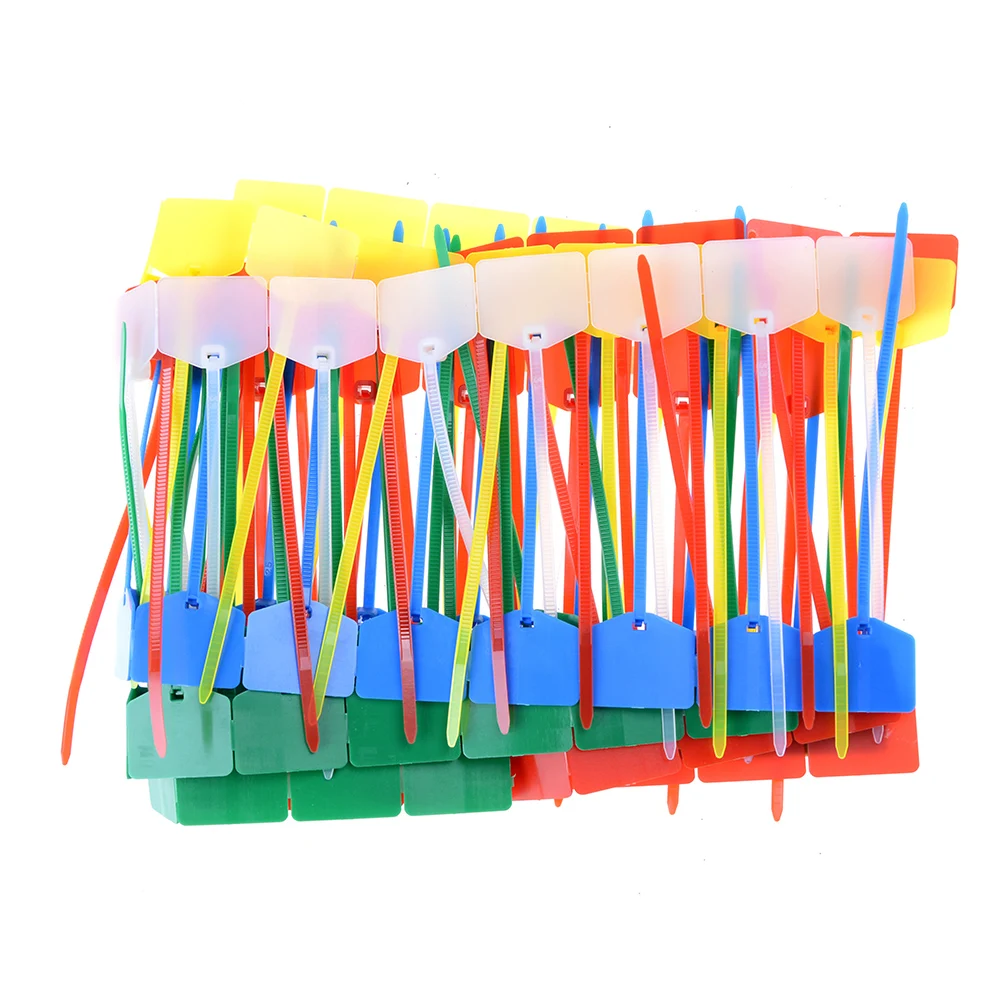 

100pcs Network cable identification Mark Signs ties Nylon straps label tag tie