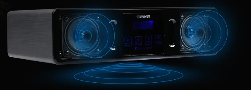 

ToneWinner 21 speaker blutooth table soundbar mini metal bookshelf desktop indoor wireless WIFI APTX sound quality home speaker
