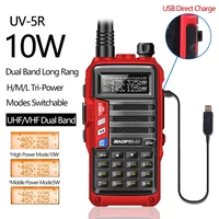 Baofeng UV-5R Plus Walkie Talkie Long Range 10W Tri-Band Portable Radio for Hunting Upgrade UV-10R Dual Band UHF VHF