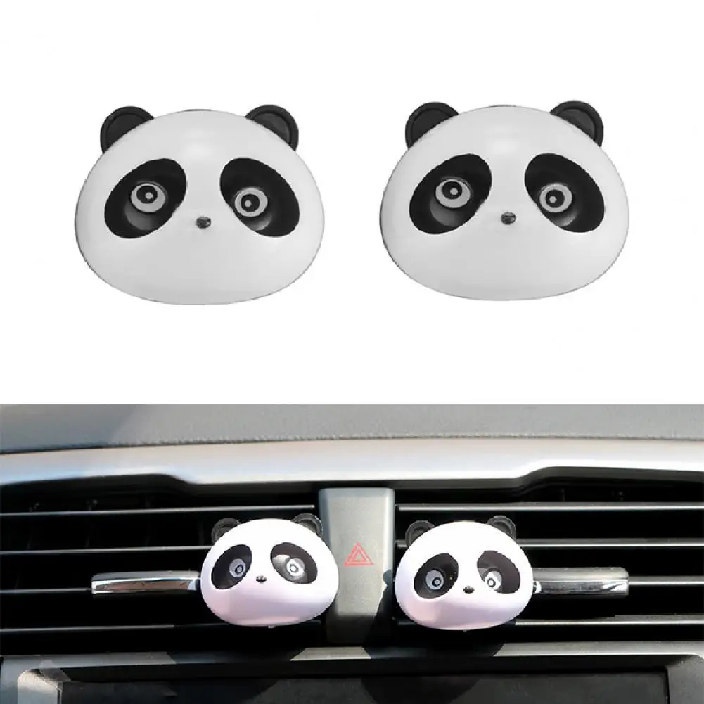 

2PES Cute Panda Car Styling Air Freshener Perfume ambientador para auto for Air Vent Decoration Car Smell Flavors Accessories