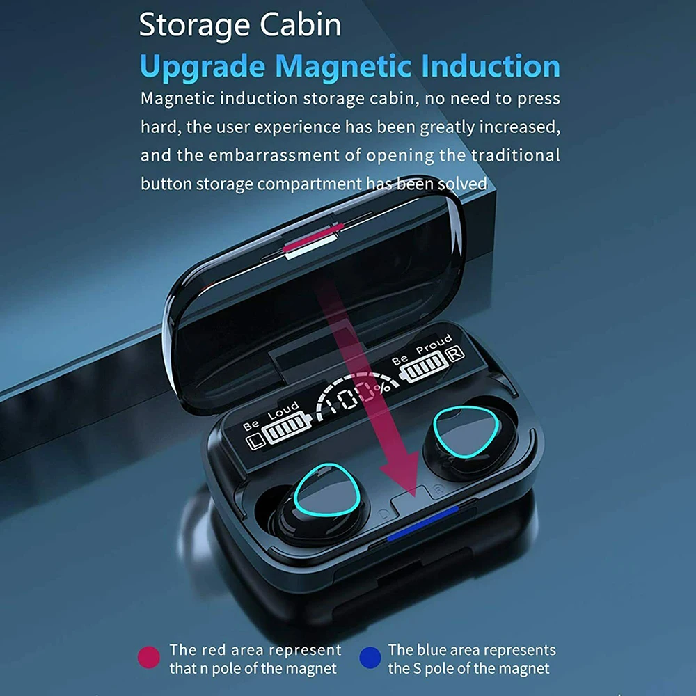 

Double TWS Bluetooth Earphones 2000mAh Wireless Headphones With Microphone 3D Touch Contorl Earbuds Bluetooth Headset