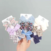 3 pcsset cute children printed bow hair clips for girls kids barrettes hairpins 2021 fashion sweet hair accessories headwear