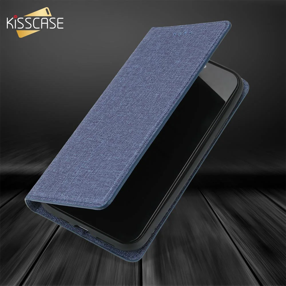 KISSCASE тканевый флип чехол для телефона iPhone 11 Pro Max 7 8 6 6S Plus со слотом визиток s XR X XS MAX