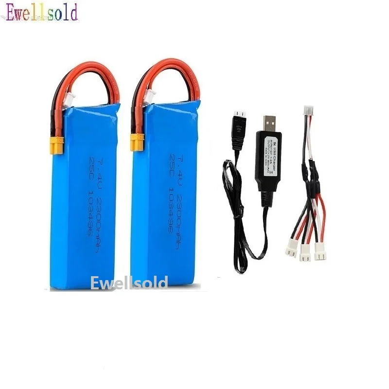 АККУМУЛЯТОР XT30 7,4 В 2300 мАч 25C ПЕРЕЗАРЯЖАЕМЫЙ ЛИПО С ЗАРЯДНЫМ УСТРОЙСТВОМ ДЛЯ ЗАПАСНЫХ ЧАСТЕЙ R/C КВАДРОКОПТЕРА BUGS 6 8.