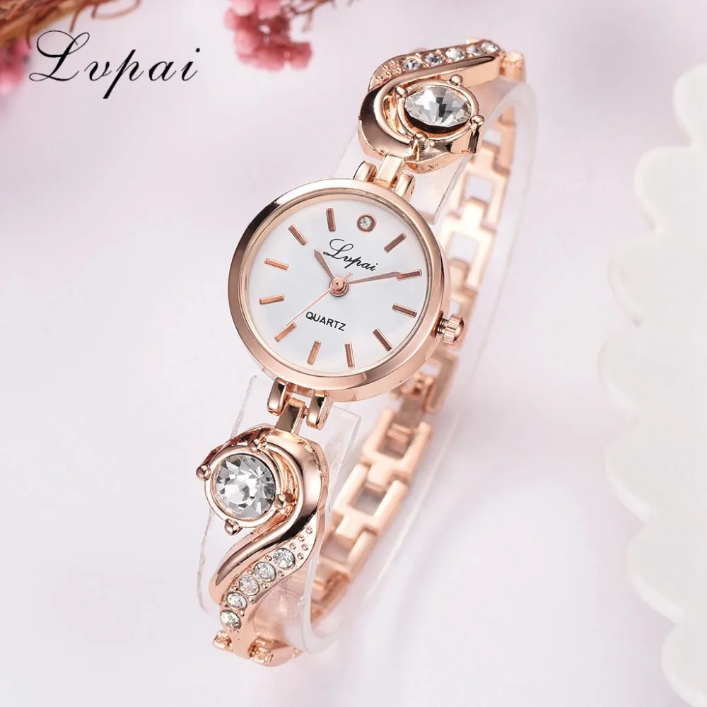 

Lvpai Marke Luxus Strass Uhren Frauen Quarz Armband Uhren Damen Kleid Neue Mode Rose Gold Uhr relogios kol saati