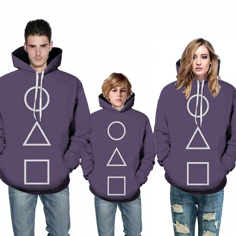 Sudadera con capucha con estampado 3D de calamar para madre y ni&ntilde;o, ropa de moda para familia, sudaderas para beb&eacute;, ni&ntilde;o y ni&ntilde;a, jersey de manga larga, Top de 4-14 a&ntilde;os-1