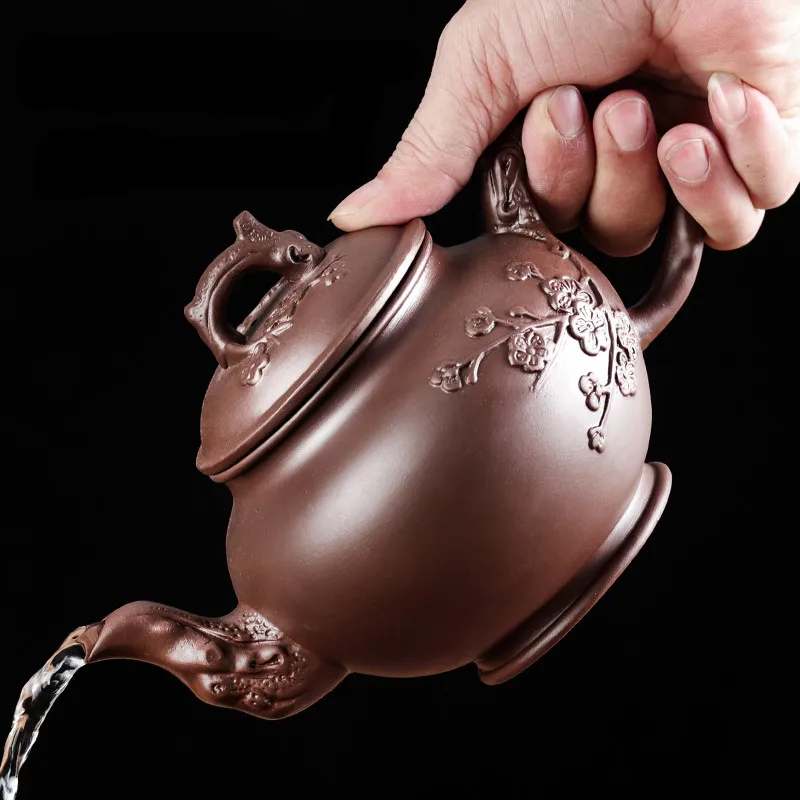 Large Capacity Purple Sand Teapot Household Kung Fu Cup Yixing Zhu Ni Plum Blossom Pot Tea Ceramic Kettle | Дом и сад