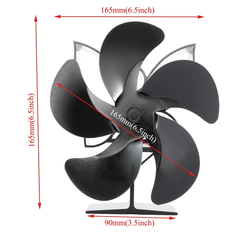 

SF902S 5 Blades Heat Powered Stove Fan for Wood Log Burner Heater Fireplace Fuel Saving Quiet Ecofan