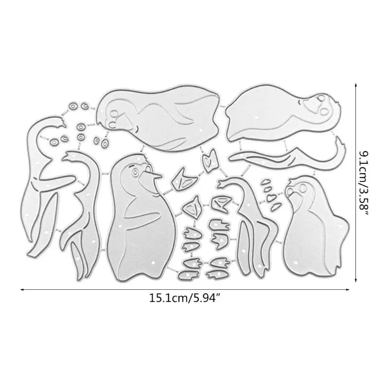 Прямая поставка. Пингвин металла резки плашки Трафаретный Скрапбукинг DIY штамп