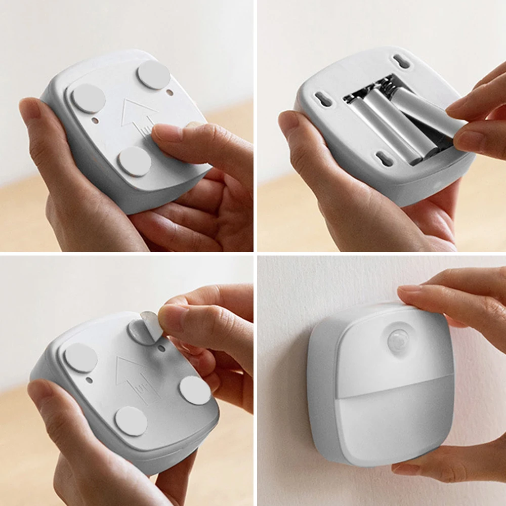 

Motion Sensor Night Light Led Wall Light Night Lamp Warm Yellow for Home Kitchen Cabinet Wardrobe Lighting Wireless Closet lampe