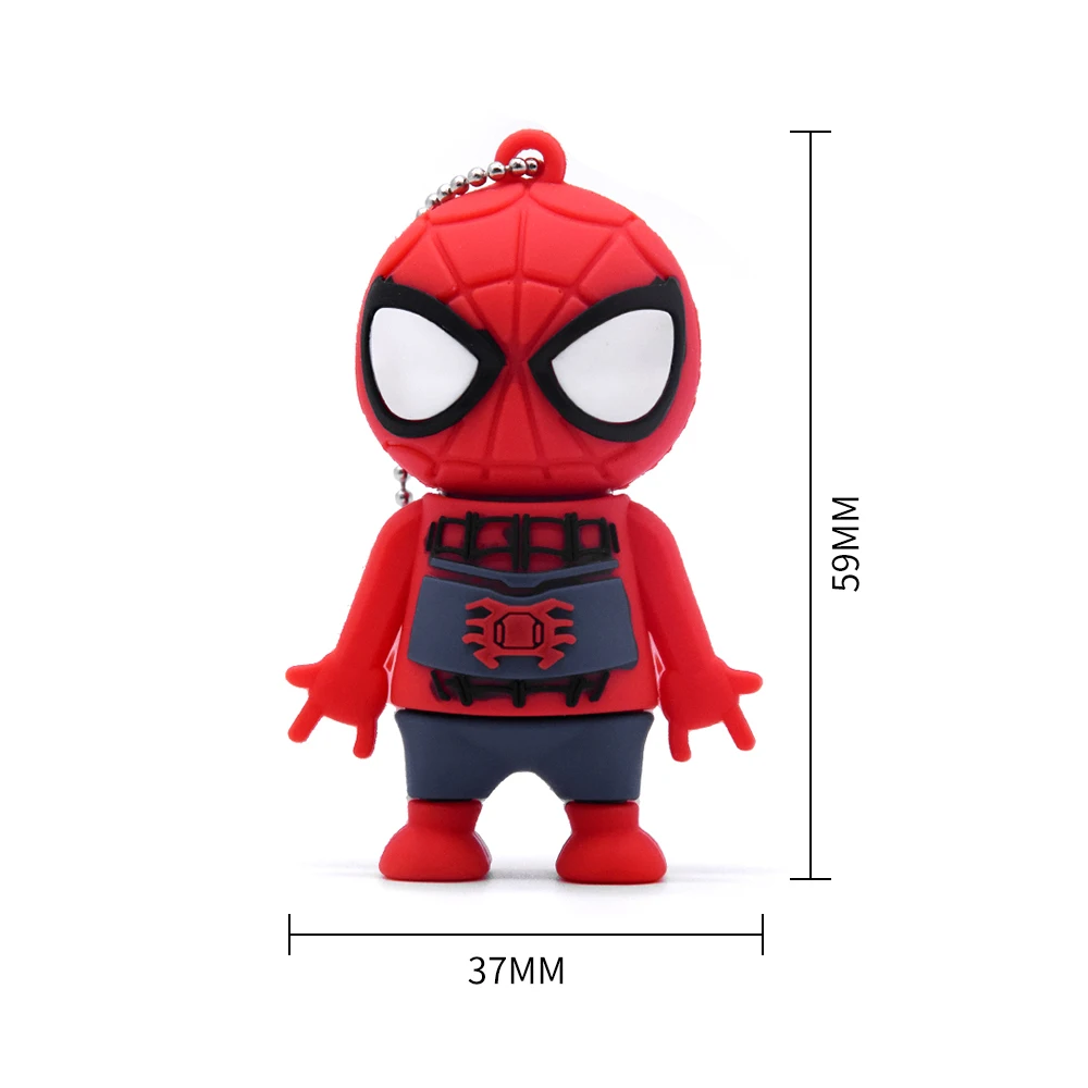 Мультфильм Heros USB 2,0 64GB милые игрушки Marvel флэш-накопитель 32GB 128MB Человек-паук U диск мини Дэдпул карта памяти диск для хранения подарок