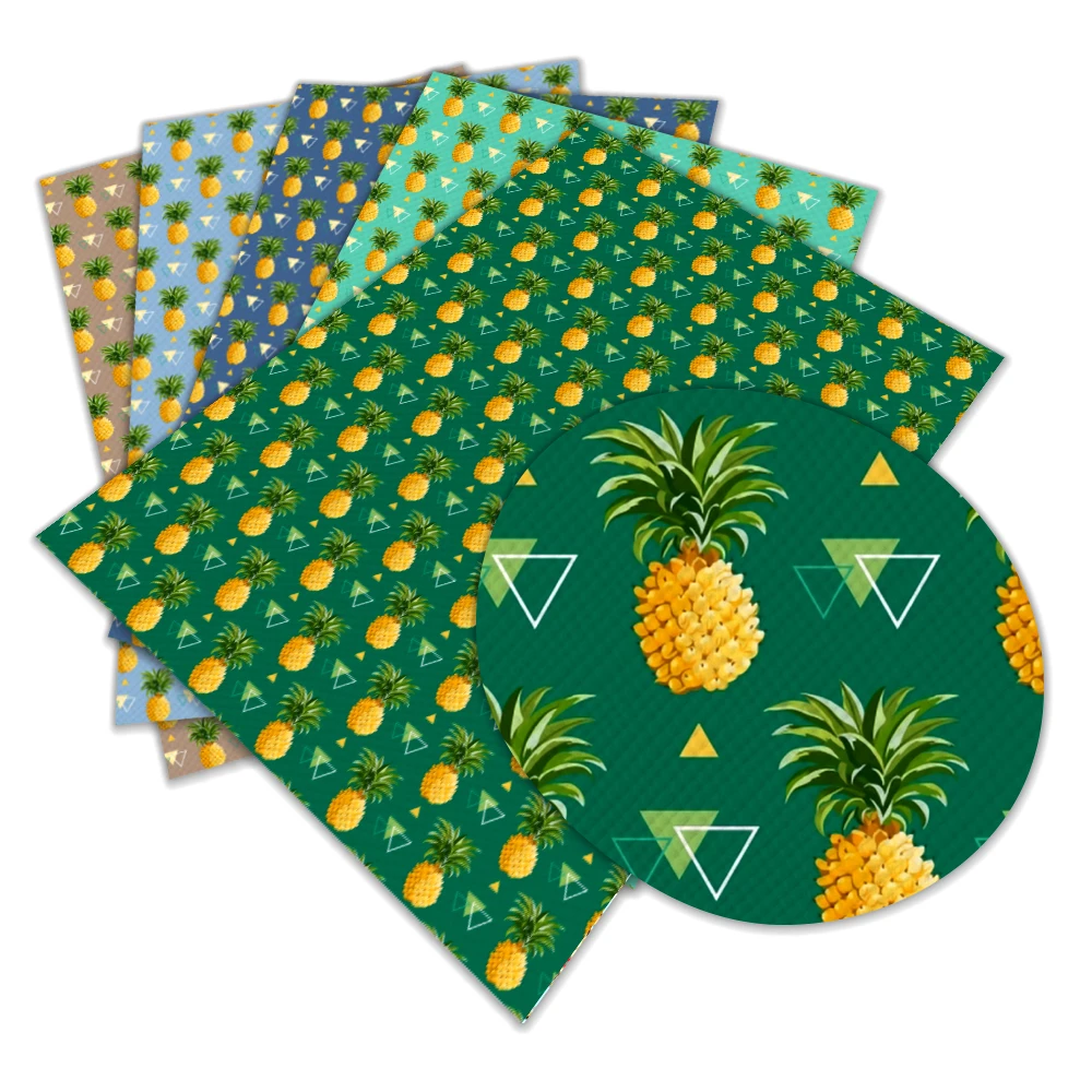 

30 cm x 136 cmFaux Artificial Synthetic Leather Fabric Fruit Printed for Patchwork DIY Accessories L029