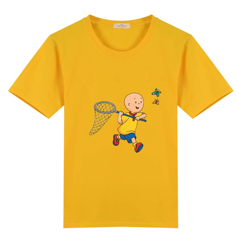 

Cotton CAILLOU Summer Cartoon T-shirt For Girls Kid Boys clothing Unisex Short Sleev