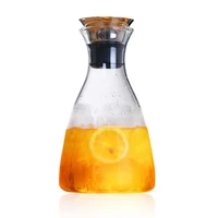 hpdear glass pitcher with lid strainer heat resistance tea carafe water pitcher for homemade juice hot cold beverage
