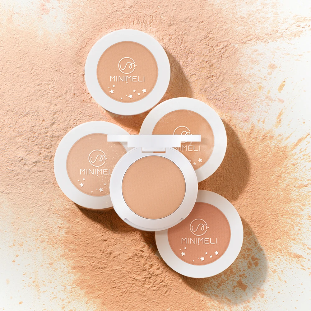 

MINIMELI Matte Pressed Powder Makeup Oil Control Face Setting Powder Pores Invisible Silky Non-Drying Natural Finish Cosmetics