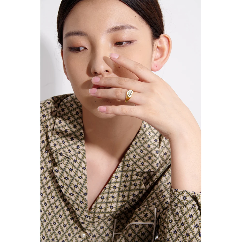 Кольцо женское из нержавеющей стали с металлической текстурой 18 К | Украшения и