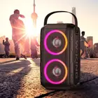 Мощная bluetooth-Колонка W-King 200 Вт, беспроводная Портативная колонка, уличная стереоколонка RGB с сабвуфером и поддержкой TFFM-радио