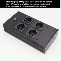 2021 new italy eu plug emi power filter purifies ac socket for hifi audio and video dac tv amplifier electronic equipment